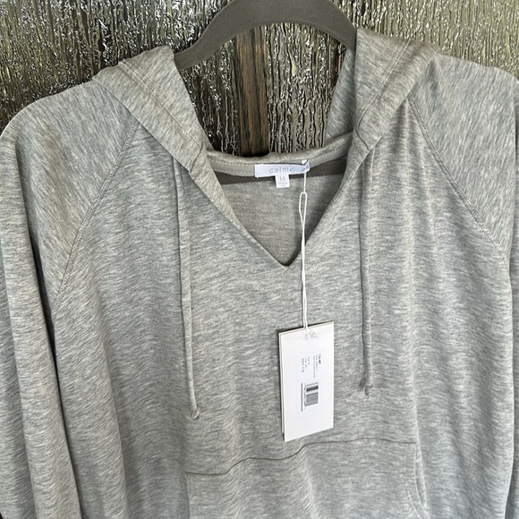Calme by Johnny Was Easy Pullover Hoodie Gray size Medium $198 Sweatshirt - Picture 4 of 9